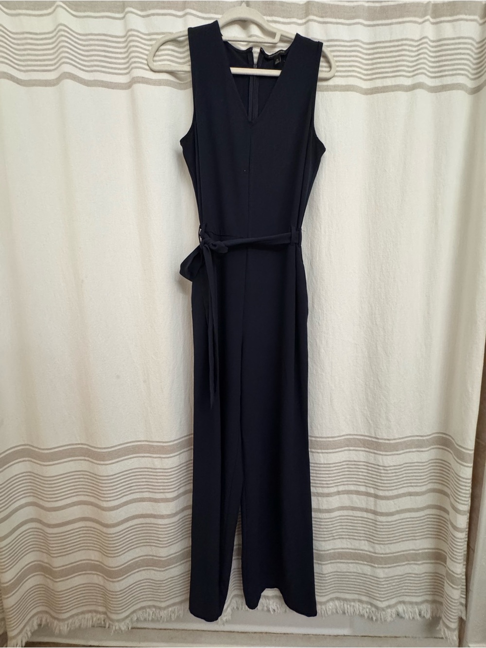 Banana Republic Classic Navy Sleeveless Jumpsuit with Tie Waist